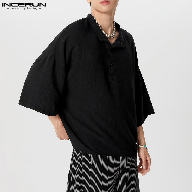 Summer Clothing Colors 2026 - Camisa INCERUN para Hombre, Color Sólido,