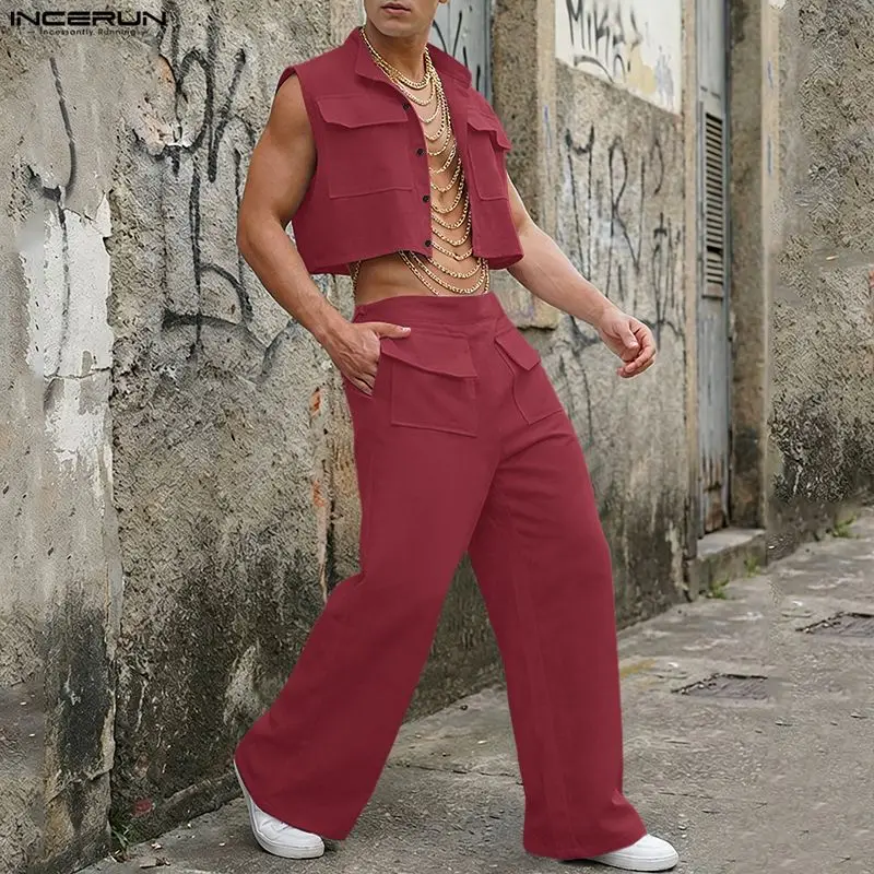 Summer Clothing Sets Men - Conjuntos INCERUN para Hombre, Camiseta sin