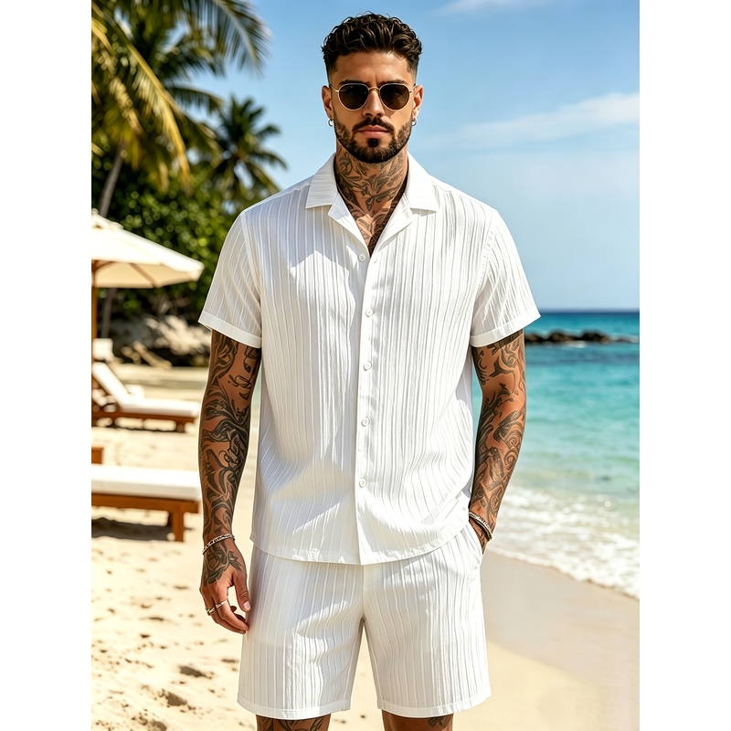 Conjunto de traje informal de  - Summer Clothing Sets Men reseña y precio