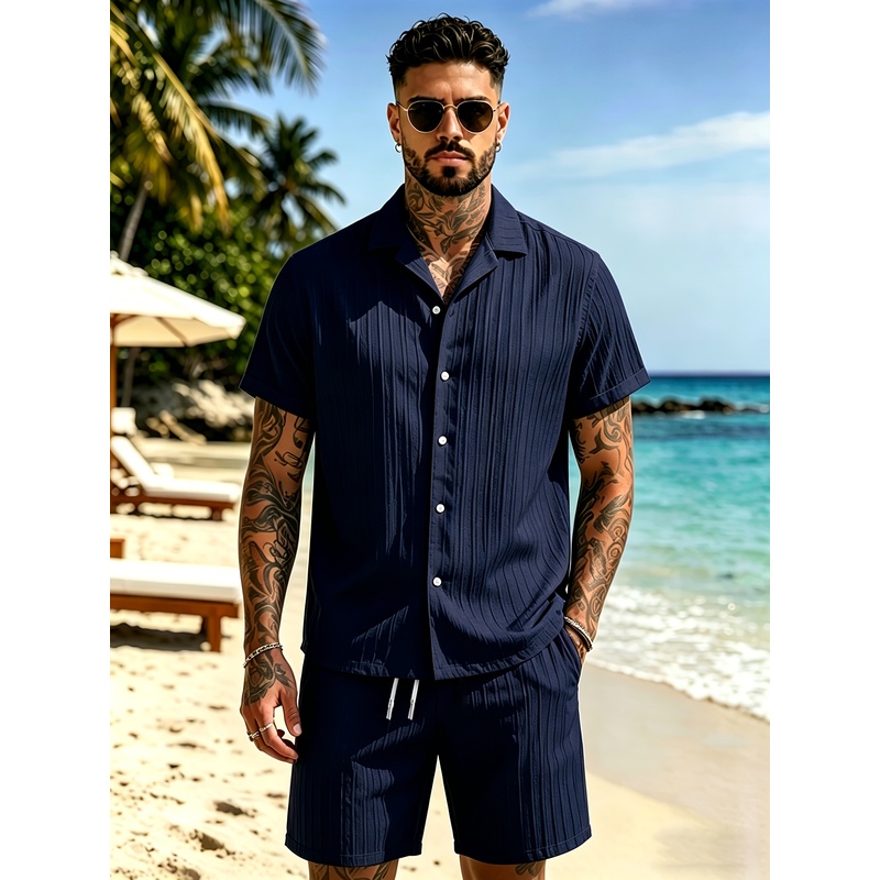Conjunto de traje informal de  - Summer Clothing Sets Men reseña y precio