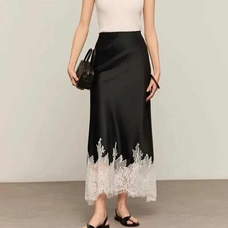 Falda Midi con borde de encaje - Summer Clothing Wraps reseña y precio