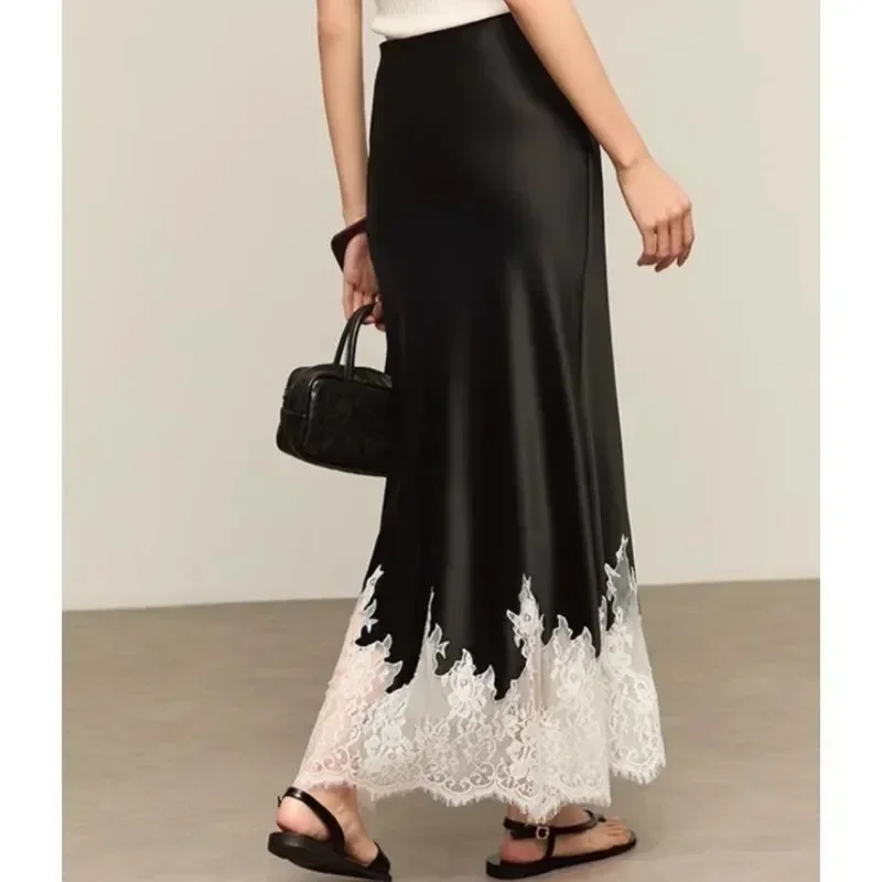 Falda Midi con borde de encaje - Summer Clothing Wraps reseña y precio